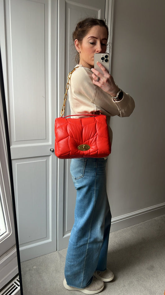 Mulberry Coral Orange Softie in Pillow Effect Nappa Leather (RRP £1650)