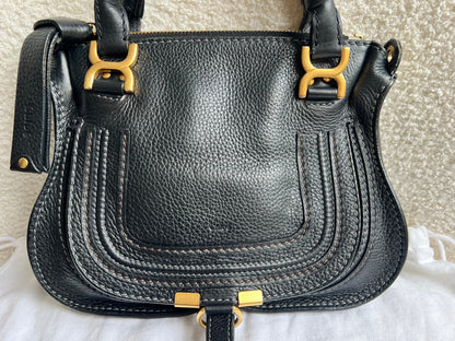 Chloe Black Mini Marcie Double Carry Bag
