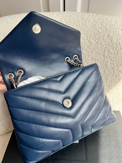 Yves Saint Laurent (YSL) Navy Blue Small LouLou (RRP £1,900)