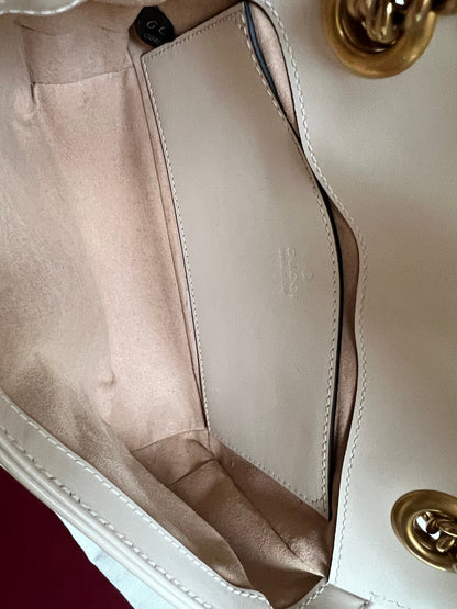 Gucci GG White Marmont Mini Shoulder Bag (RRP £1,890)