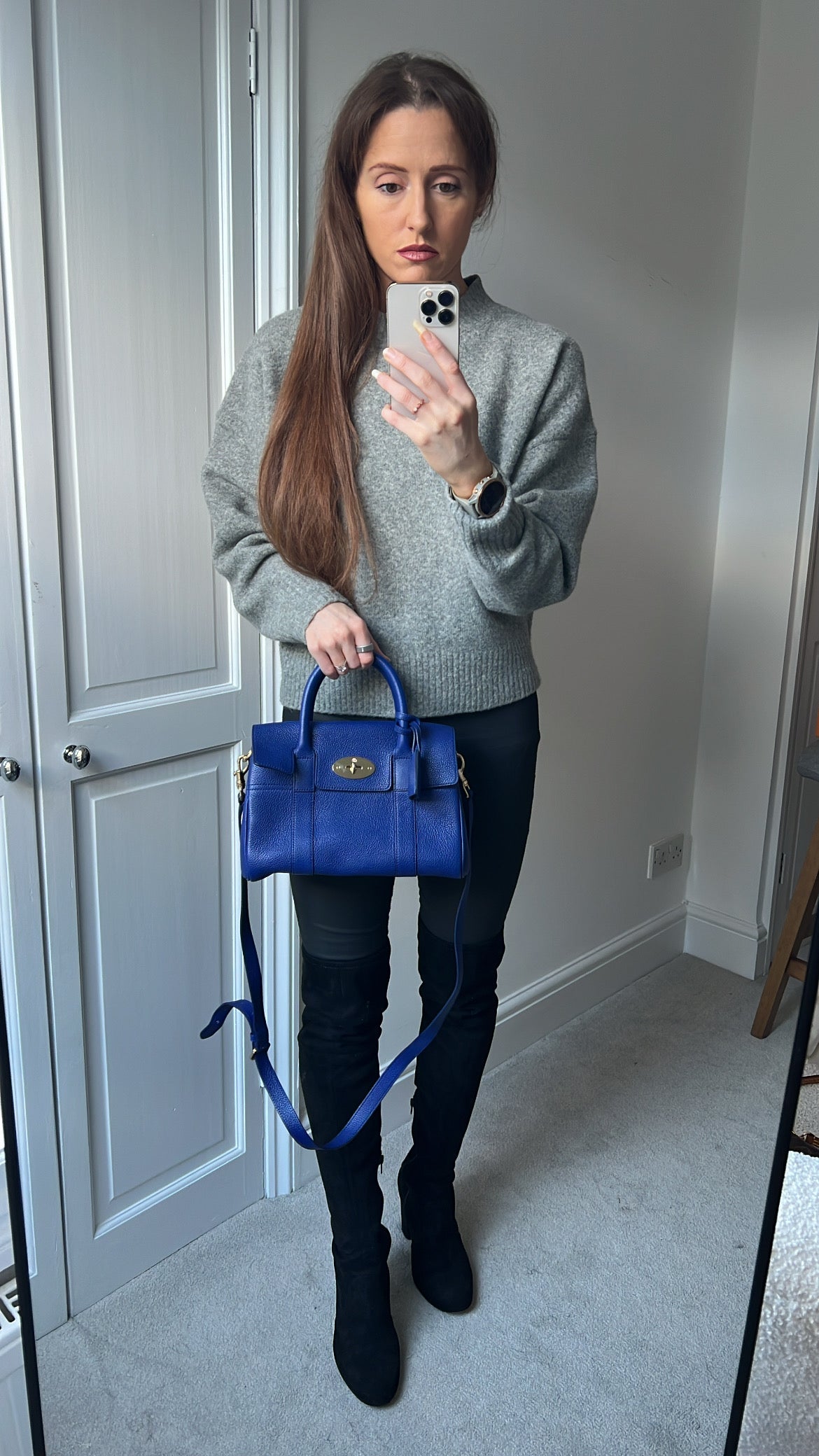 Mulberry Neon Blue Bayswater Satchel (RRP £995)