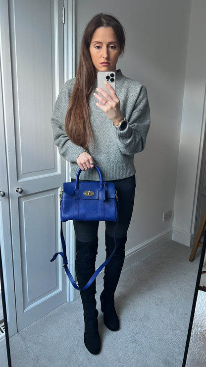 Mulberry Neon Blue Bayswater Satchel (RRP £995)