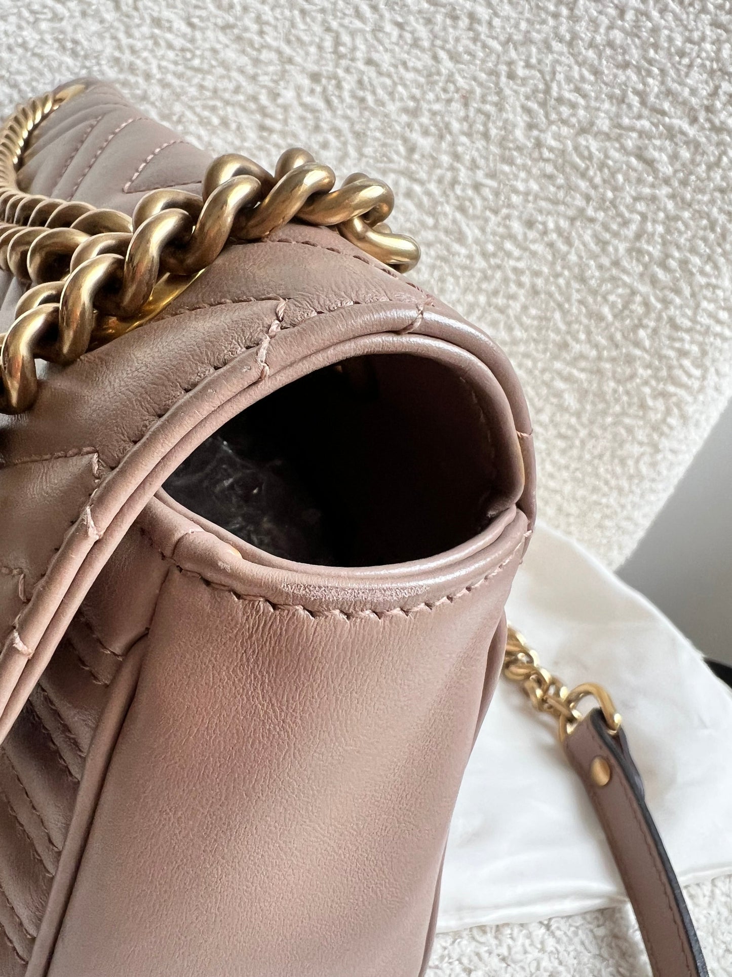 Gucci GG Dusty Pink Marmont Small Shoulder Bag (RRP £2070)