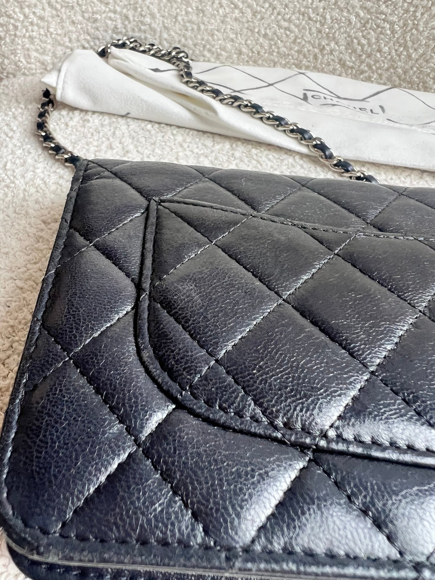 Chanel Wallet on Chain in Black Lambskin Silver Hardware (RRP £2,820)