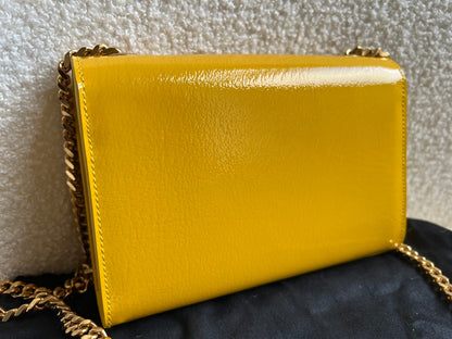 Yves Saint Laurent (YSL) Small Kate Yellow Patent with Gold Hardware (RRP £1,440)
