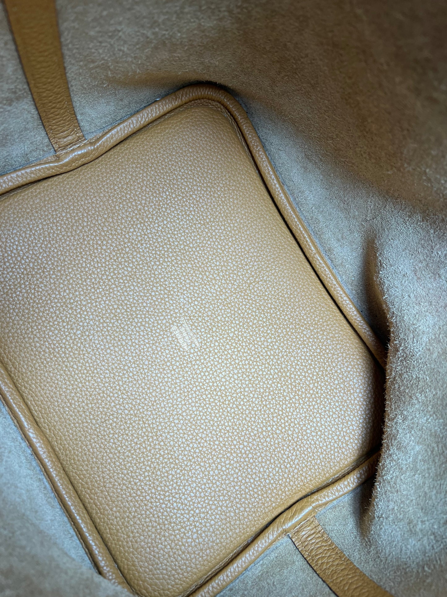 Hermes Picoton 22 in Sesame Clemence Leather with gold hardware