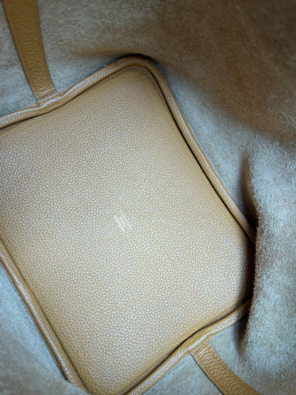 Hermes Picoton 22 in Sesame Clemence Leather with gold hardware