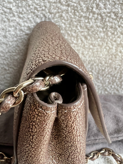 Mulberry Metallic Mushroom Mini Lily with gold Hardware