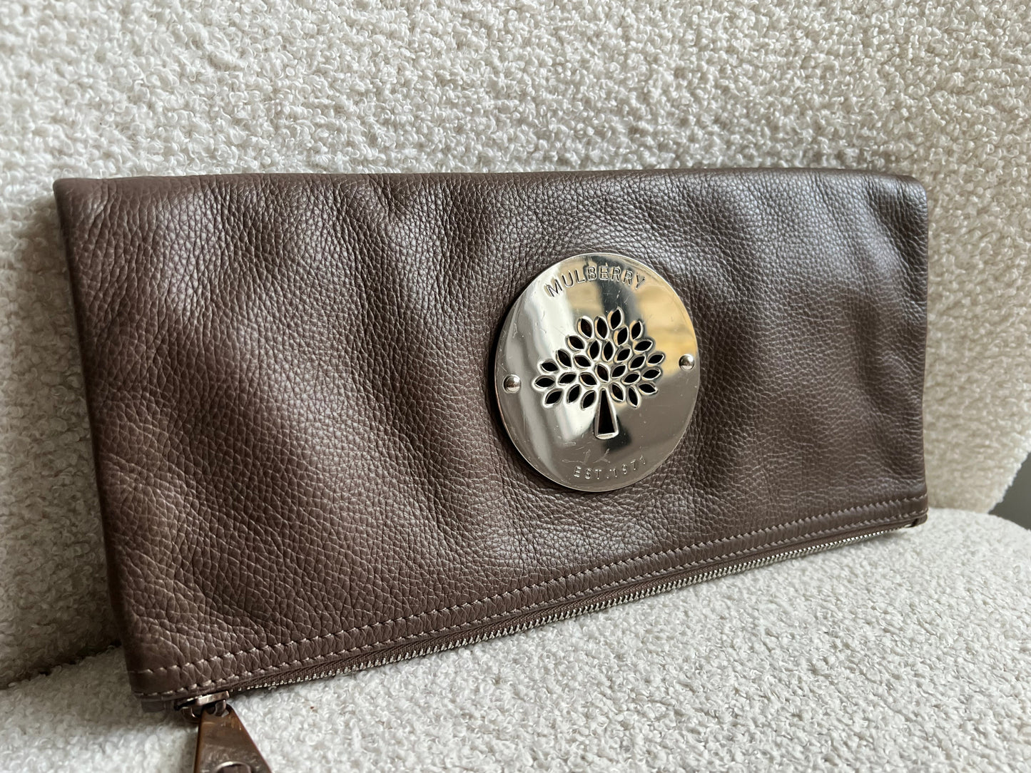 Mulberry Taupe Daria Clutch (RRP £550)
