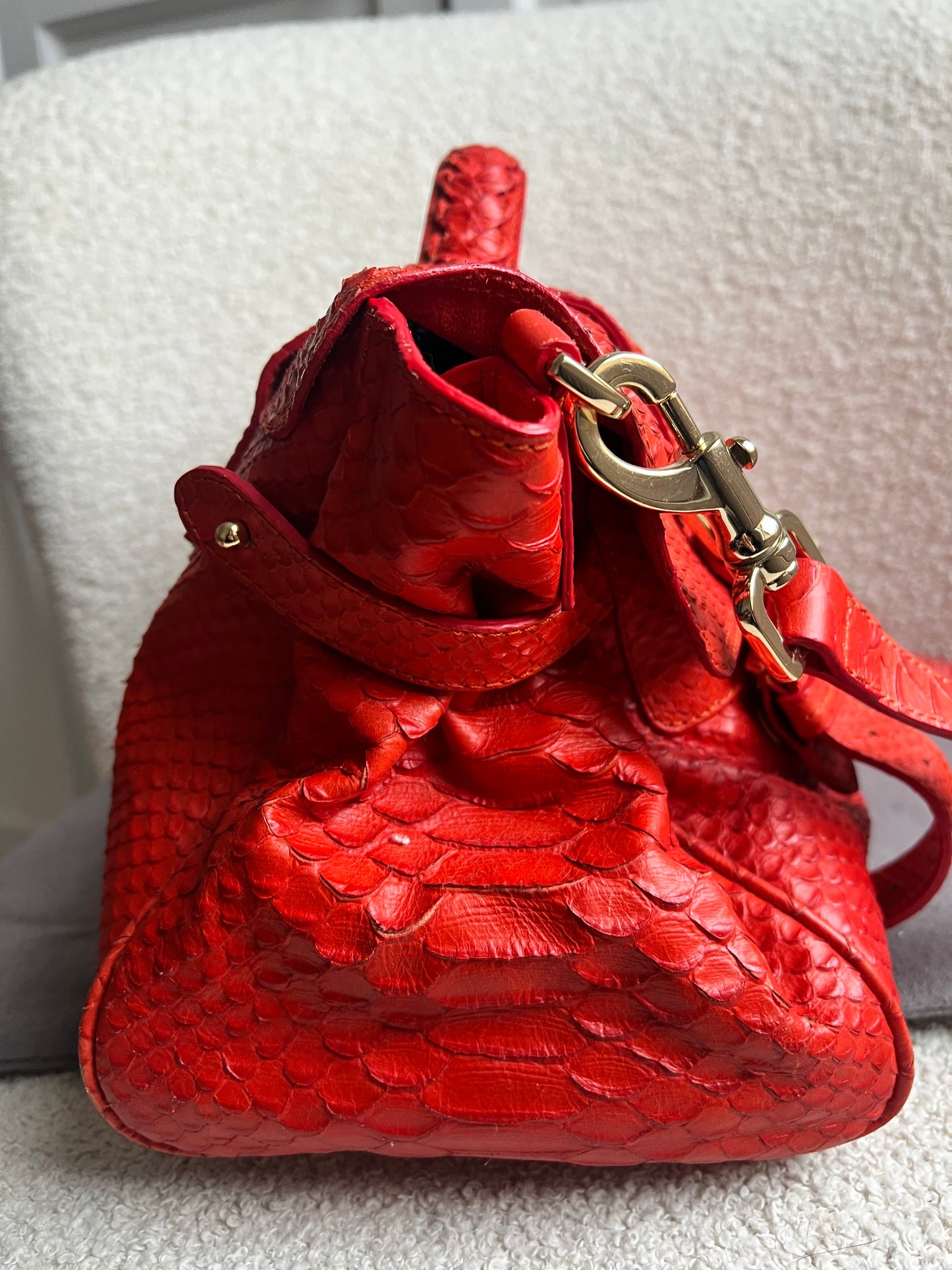 Mulberry Flame Red Silky Snake Print Regular Alexa (RRP £1100)