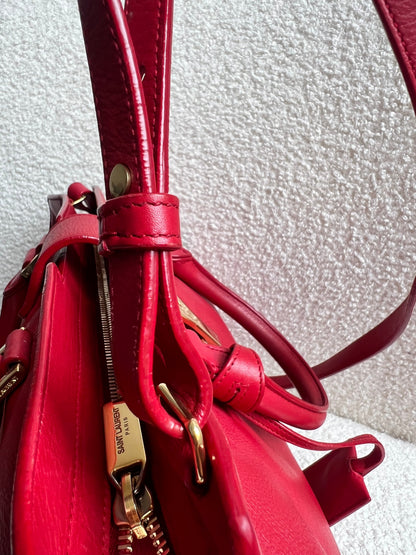 Yves Saint Laurent (YSL) Red Small Cabas Chyc Bag (RRP £1,350)