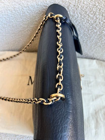 Mulberry Midnight Croc Medium Lily with Gold Hardware