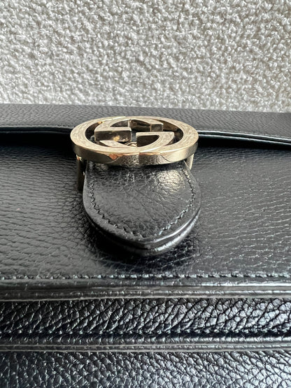 Gucci Interlocking GG Black Medium Shoulder Bag