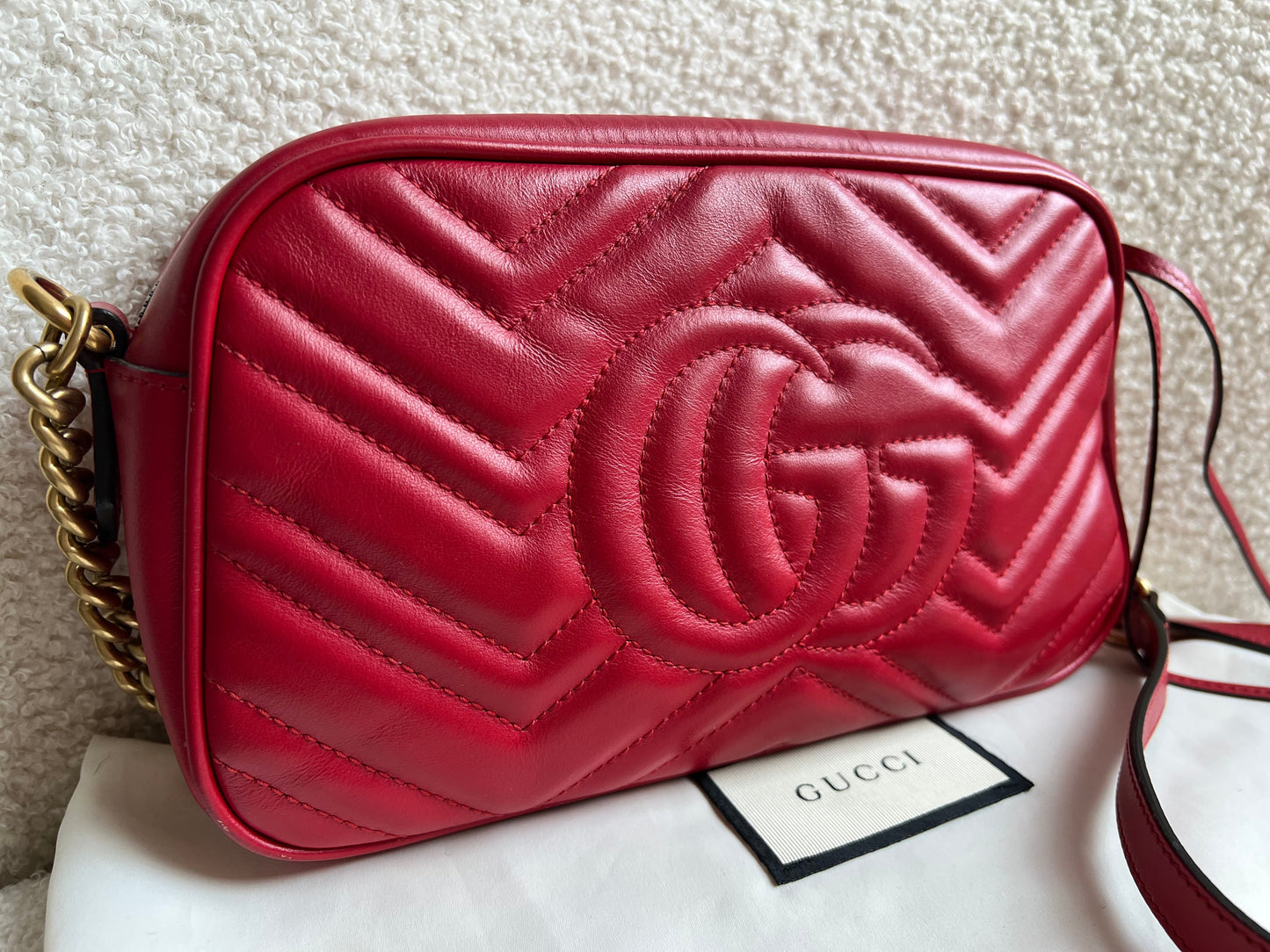 Gucci GG Red Marmont Small Shoulder Bag (RRP £1,440)