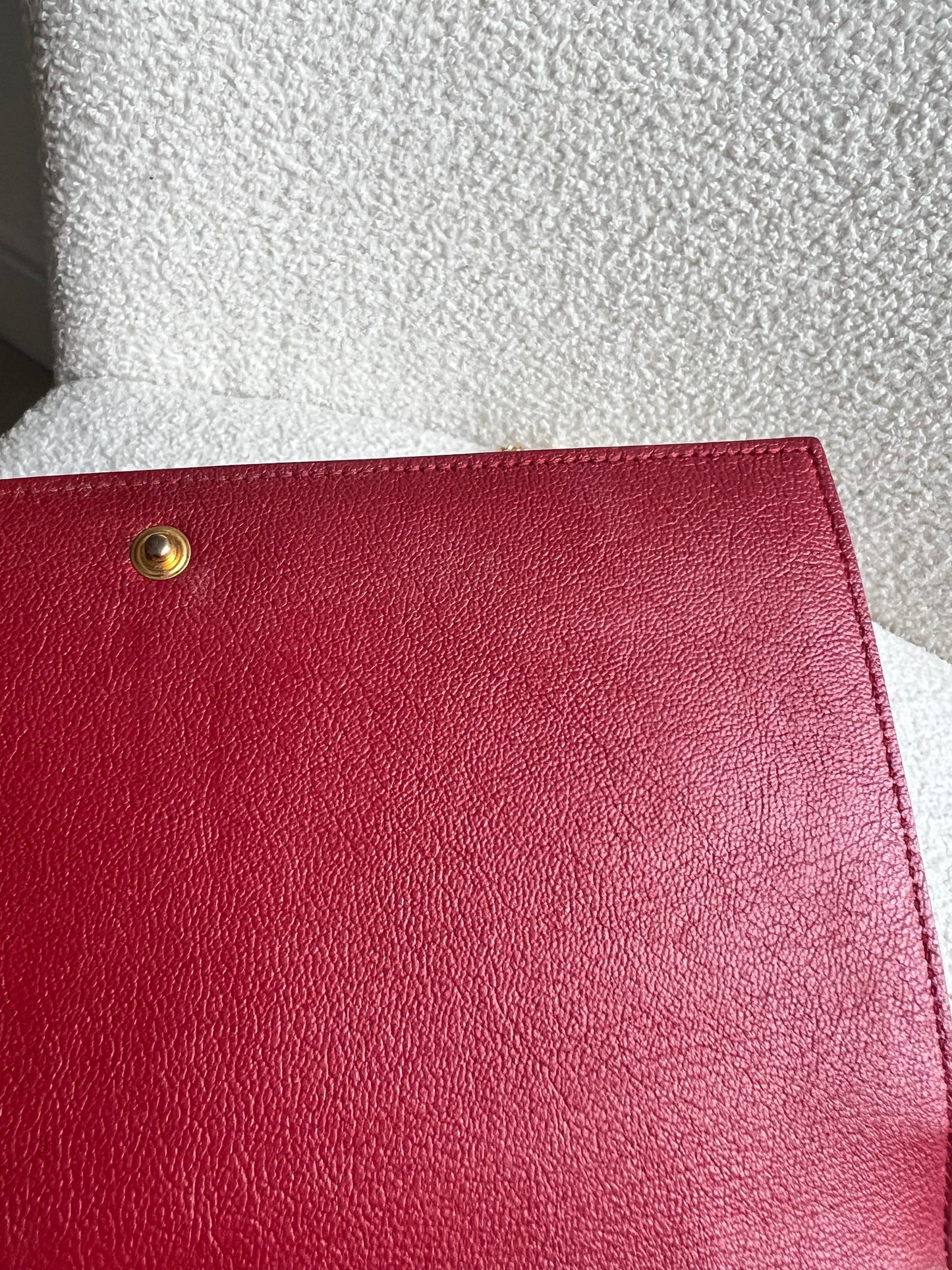 Yves Saint Laurent (YSL) Red Belle de Jour Chain Wallet Clutch