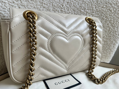 Gucci GG White Marmont Mini Shoulder Bag (RRP £1,890)