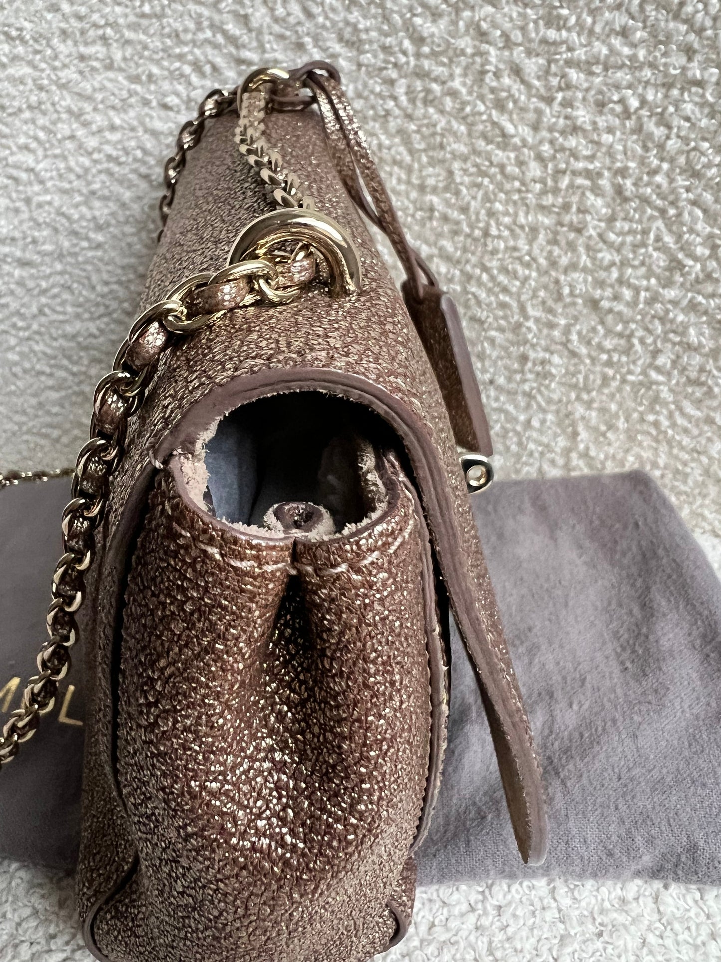 Mulberry Metallic Mushroom Regular Lily with Gold Hardware (RRP £995)