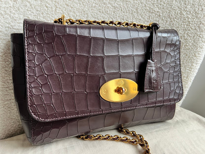 Mulberry Oxblood Deep Embossed Croc Medium Lily (RRP £1095)