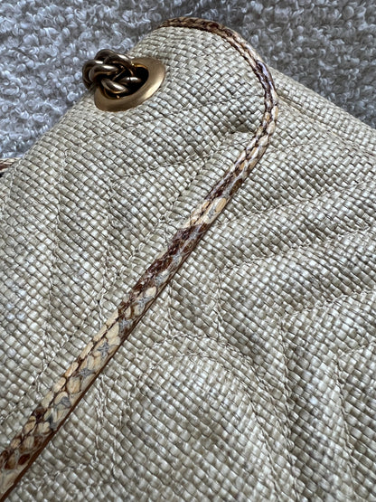 Gucci GG Beige Raffia Marmont Small Shoulder Bag (RRP £1,570)