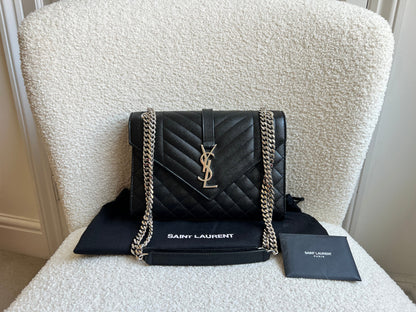 Yves Saint Laurent (YSL) Black Medium Envelope Bag (RRP £2,235)