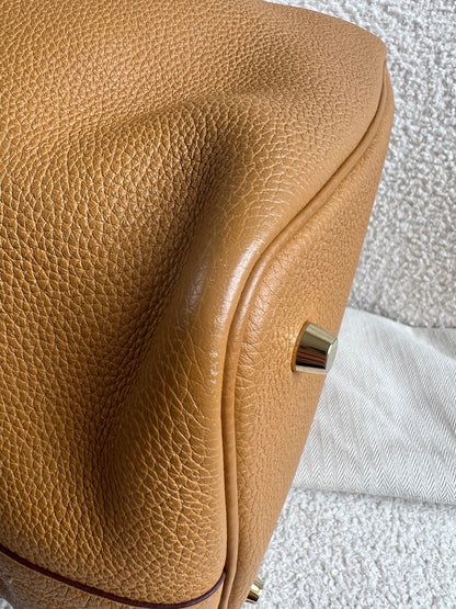 Hermes Picoton 22 in Sesame Clemence Leather with gold hardware