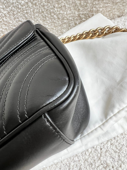 Gucci GG Black Marmont Small Shoulder Bag (RRP £2070)