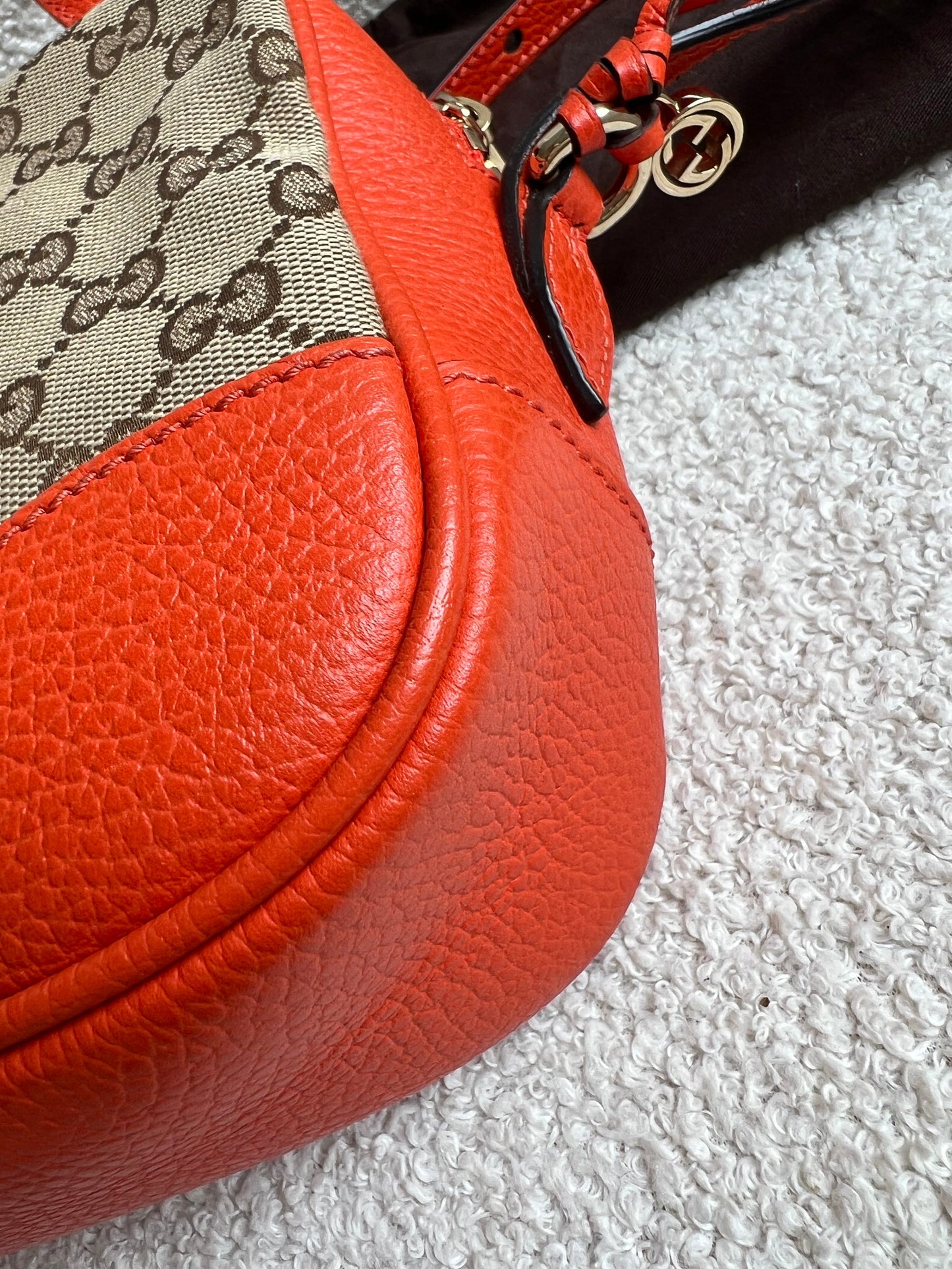 Gucci Bree GG Canvas Orange Small Messenger Bag