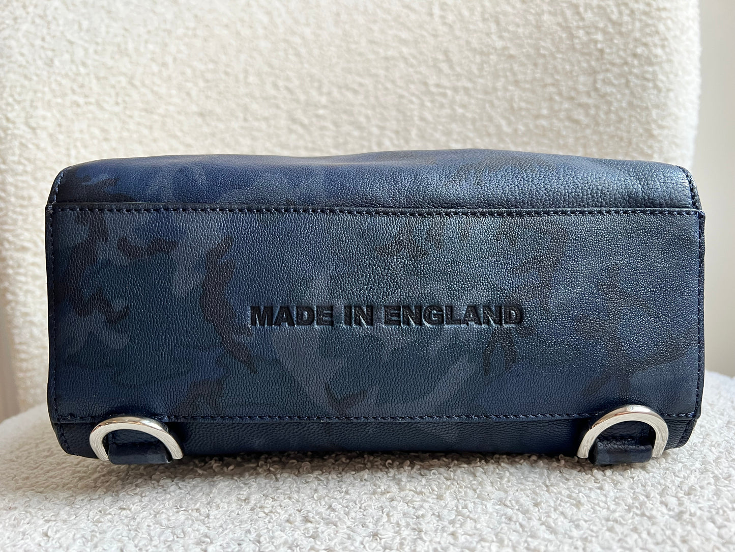Mulberry Mini Cara Backpack in Midnight Blue Camo Printed Goat (RRP £995)