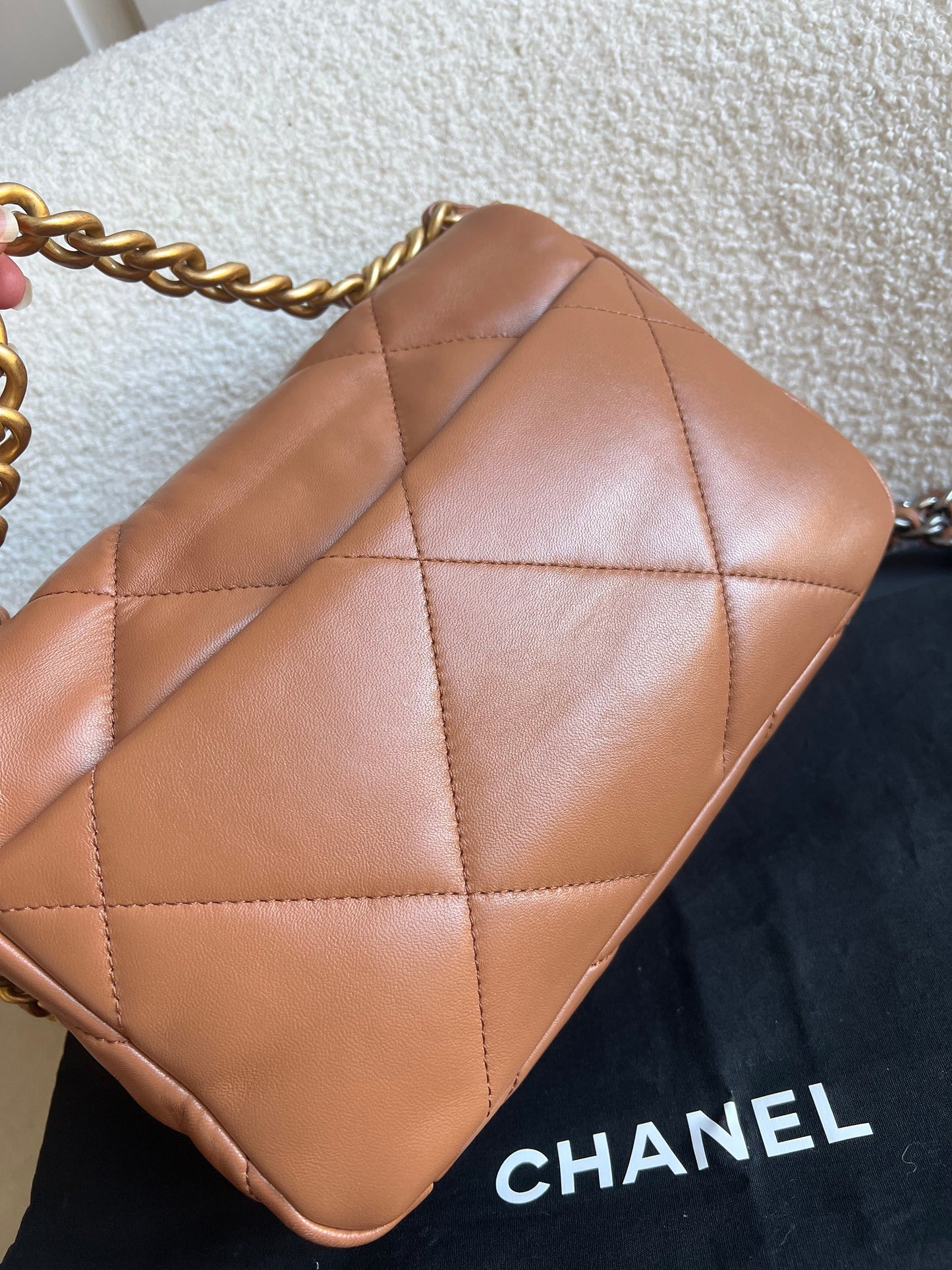 Chanel Small 19 in Caramel Lambskin (RRP £5,590)