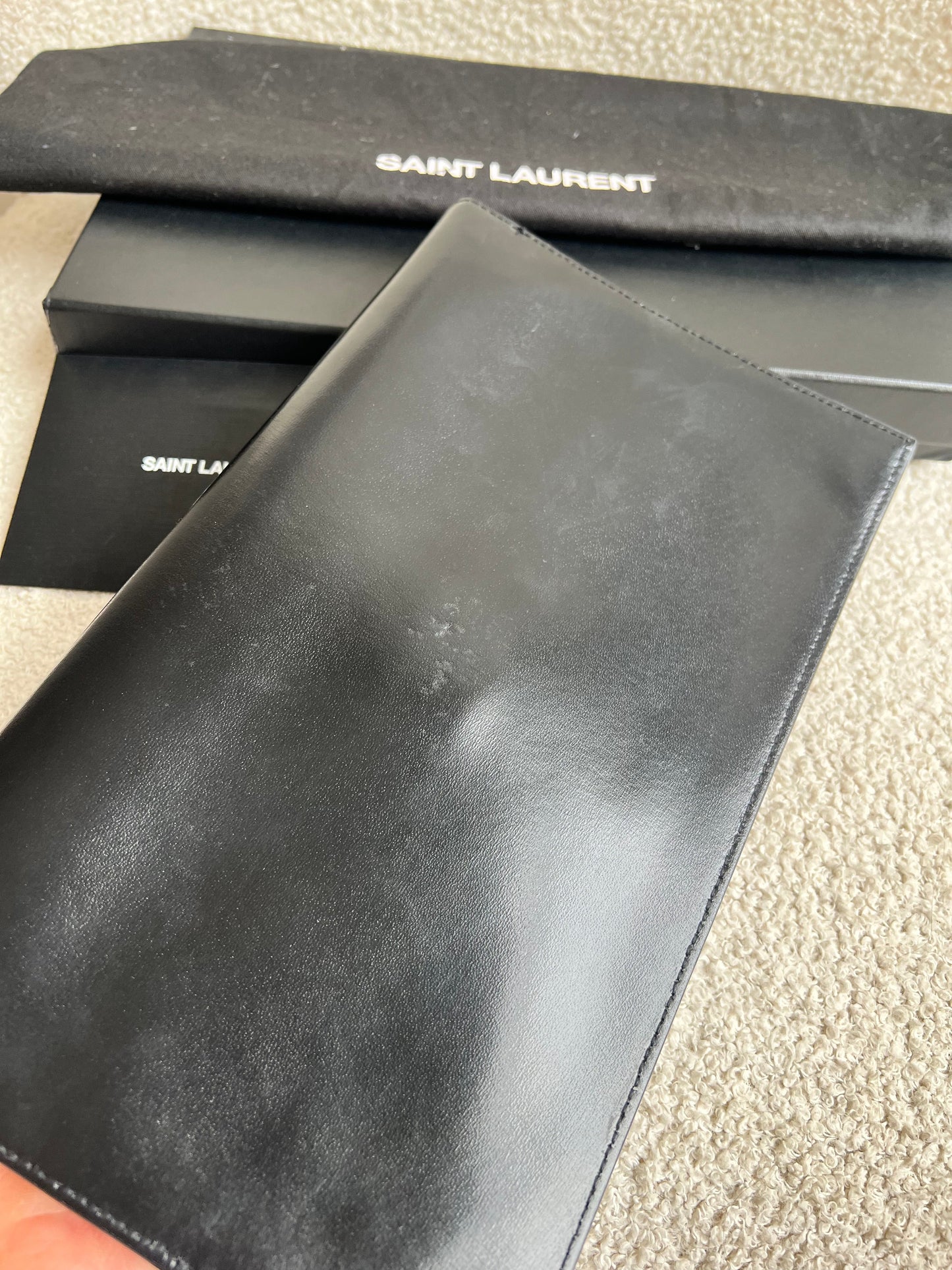 Yves Saint Laurent (YSL) Black Uptown Pouch Clutch (RRP £580)
