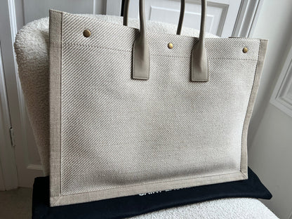 Yves Saint Laurent Large Rive Gauche in Canvas and Printed Leather (RRP £1440)