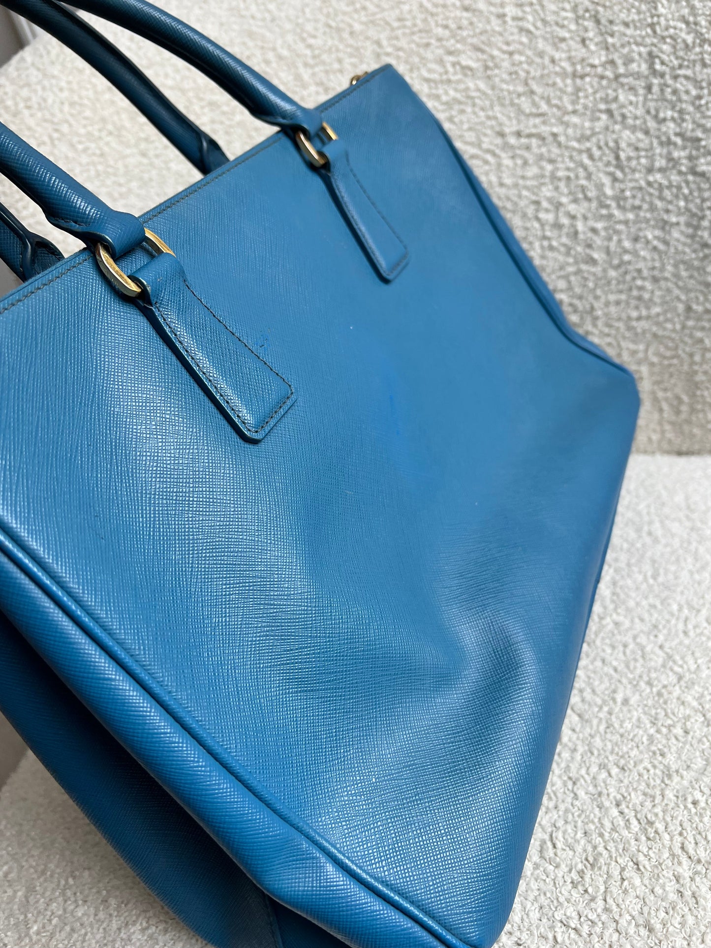 Prada Blue Saffiano Tote