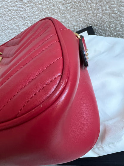 Gucci GG Red Marmont Small Shoulder Bag (RRP £1,440)