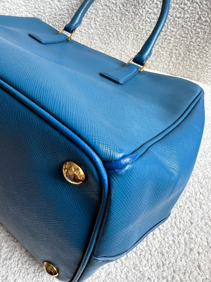 Prada Blue Saffiano Tote