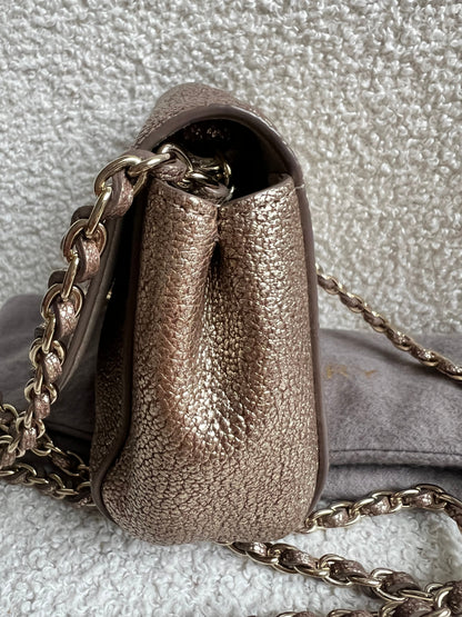 Mulberry Metallic Mushroom Mini Lily with gold Hardware