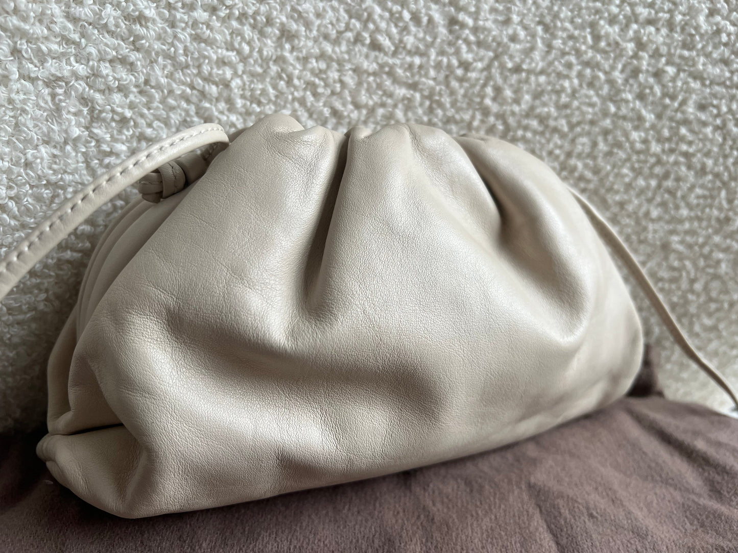 Bottega Veneta Cream Mini Pouch Clutch