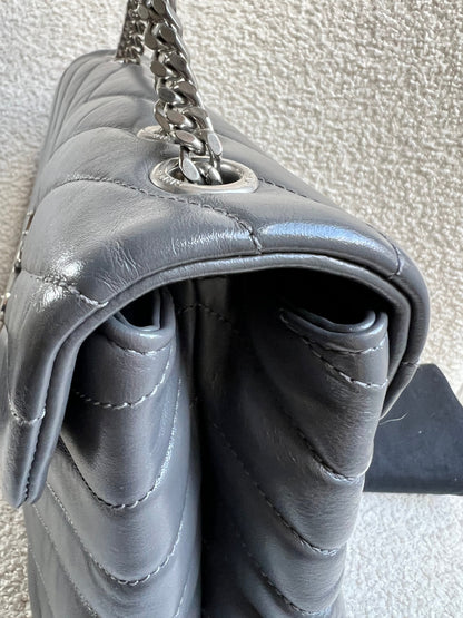 Yves Saint Laurent (YSL) Medium Grey Lou Lou Silver Hardware