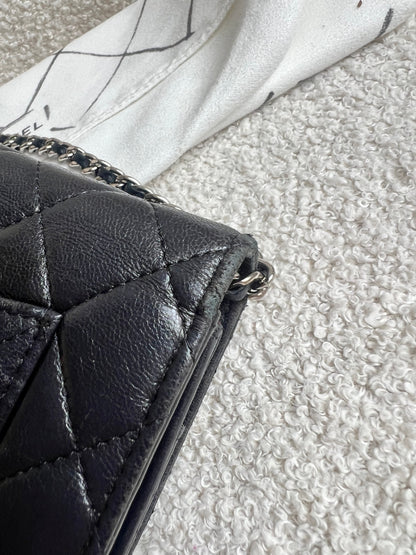 Chanel Wallet on Chain in Black Lambskin Silver Hardware (RRP £2,820)