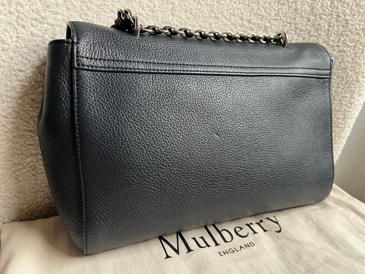 Mulberry Midnight Medium Lily with Silver Hardware (RRP £1095)