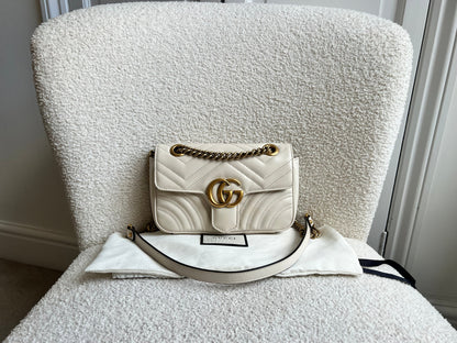 Gucci GG White Marmont Mini Shoulder Bag (RRP £1,890)
