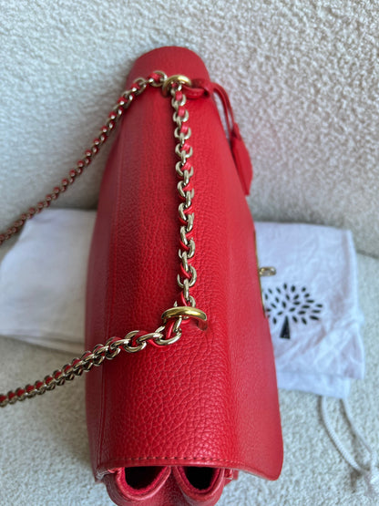 Mulberry Fiery Spritz Red Medium Lily with Gold Hardware (RRP £995)