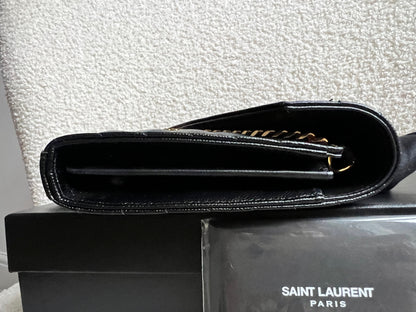 Yves Saint Laurent (YSL) Black Cassandre Envelope Chain Wallet (RRP £1,200)