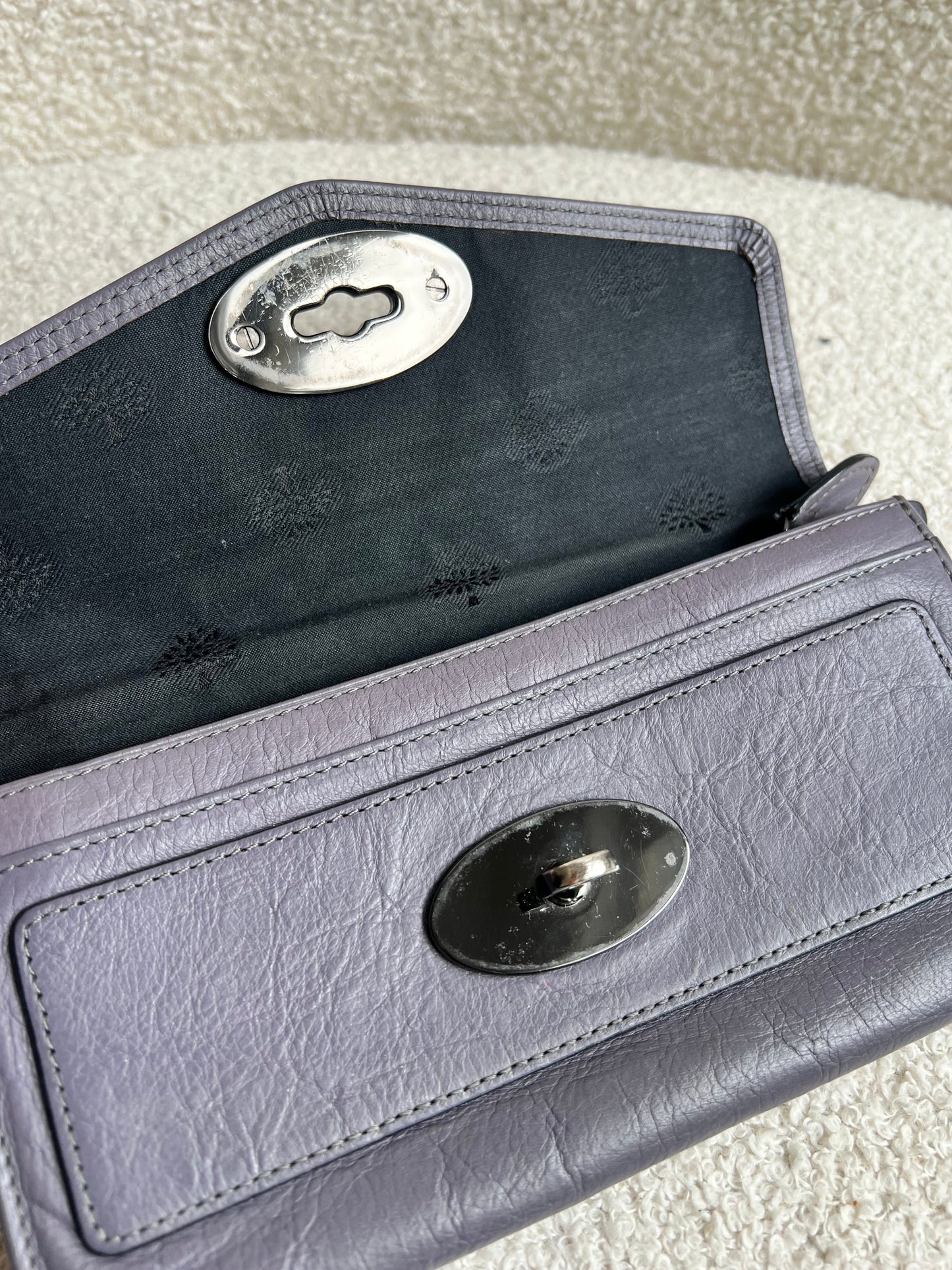 Mulberry Foggy Grey Alexa Postmans Lock Wallet