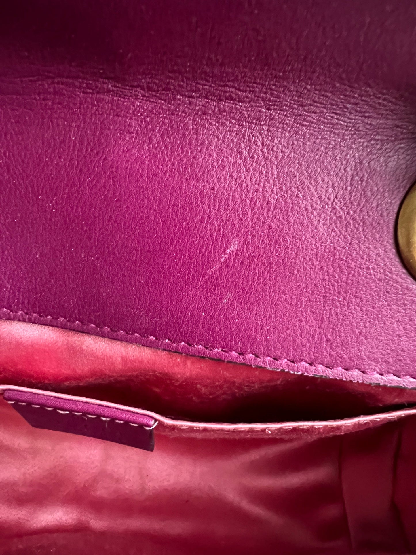 Gucci GG Mini Fuchsia Velvet Marmont Mini Shoulder Bag (RRP £1295)