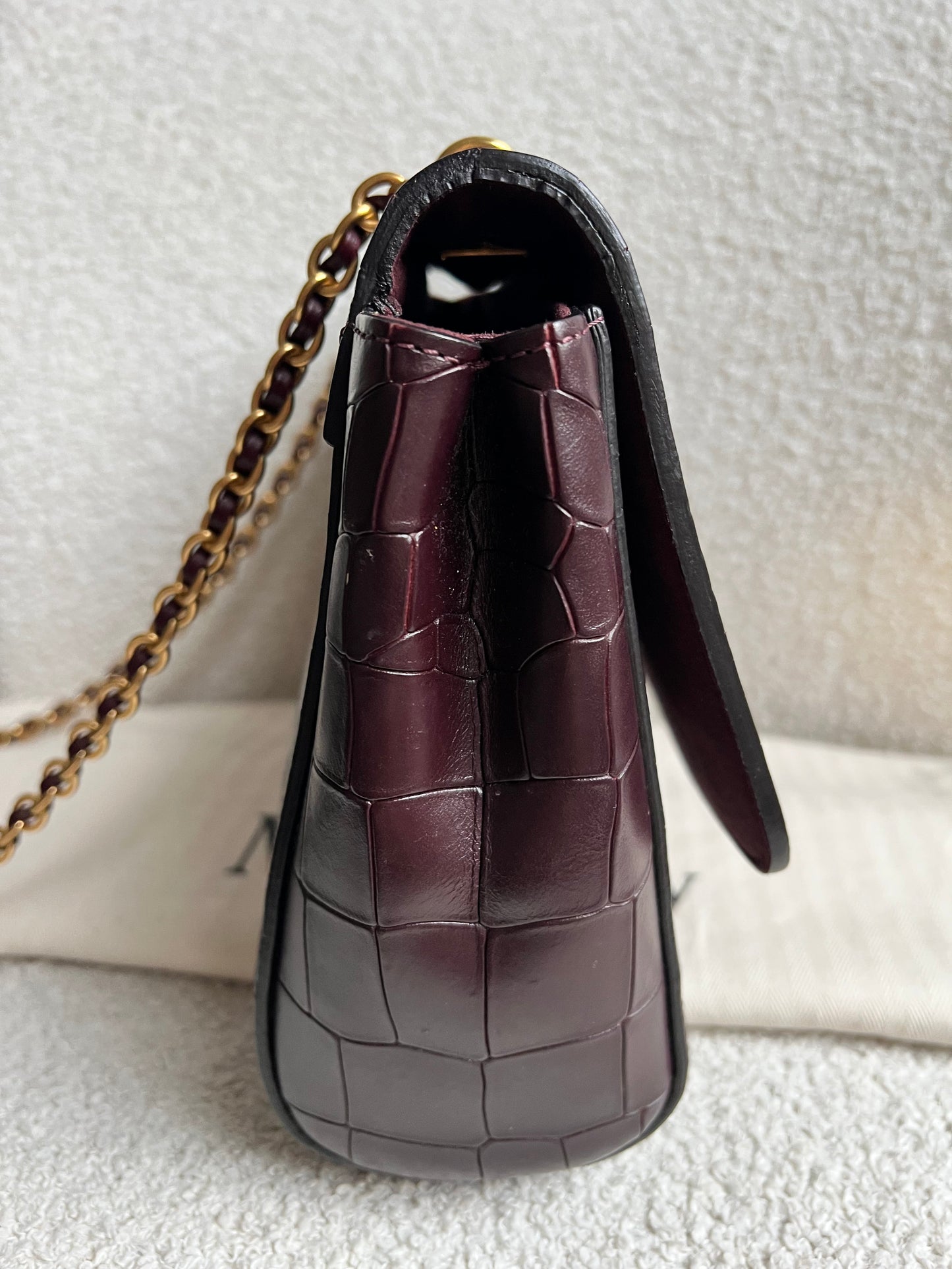 Mulberry Oxblood Deep Embossed Croc Medium Lily (RRP £1095)