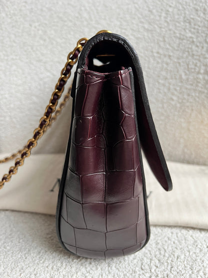 Mulberry Oxblood Deep Embossed Croc Medium Lily (RRP £1095)
