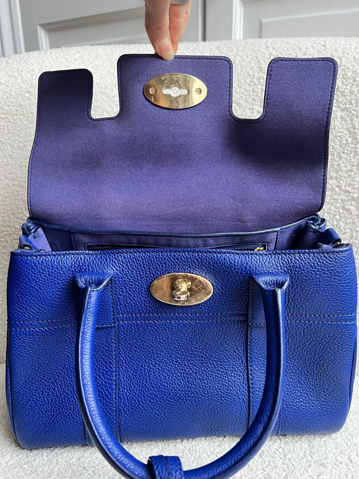 Mulberry Neon Blue Bayswater Satchel (RRP £995)