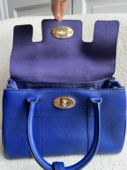 Mulberry Neon Blue Bayswater Satchel (RRP £995)