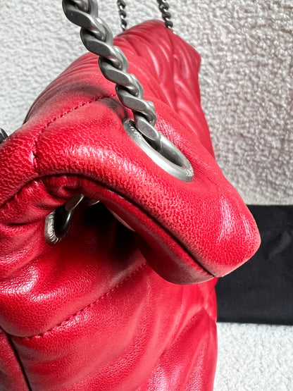 Yves Saint Laurent (YSL) Small Puffer in Red Quilted Lambskin (RRP £2,415)