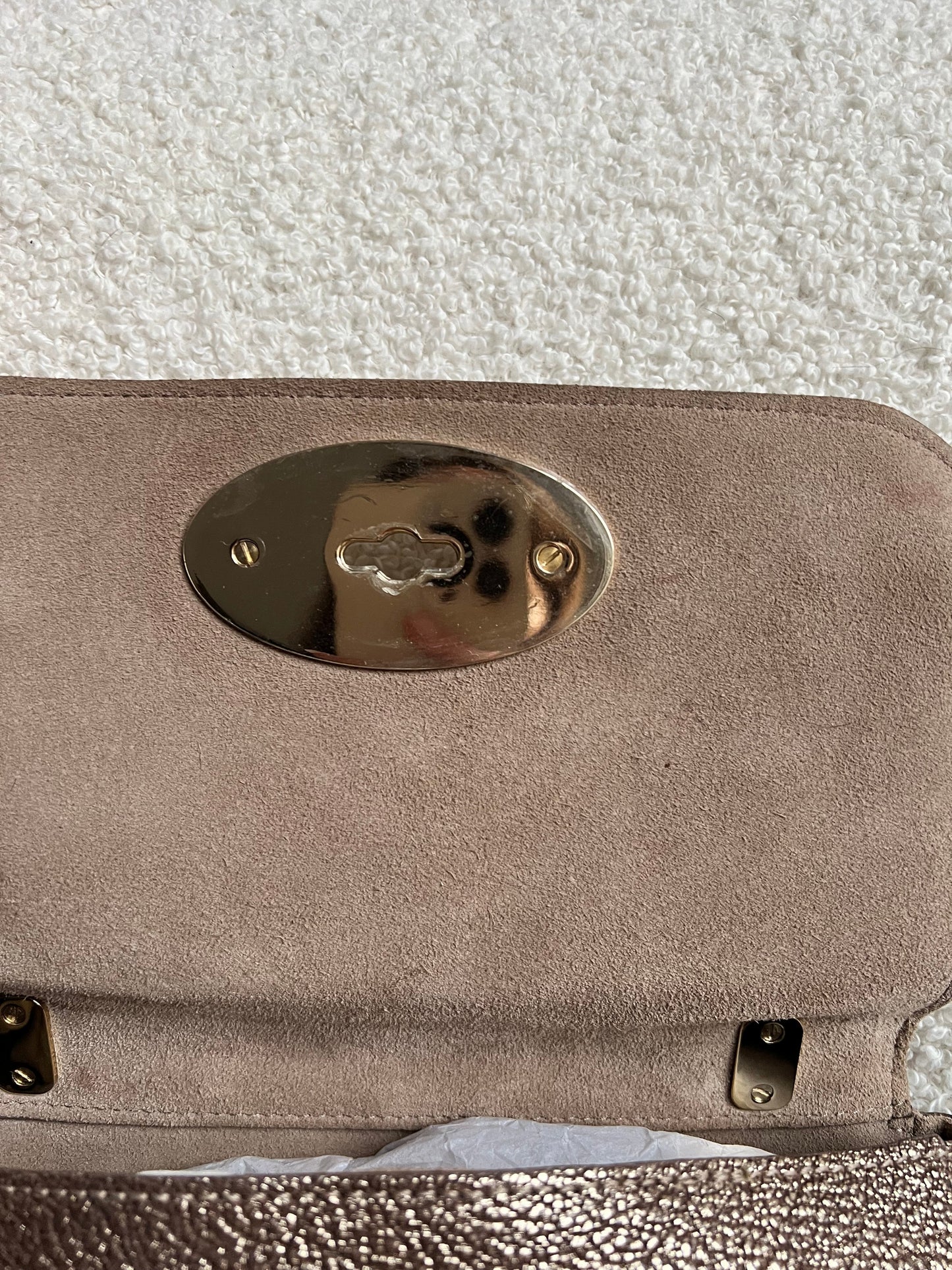 Mulberry Metallic Mushroom Regular Lily with Gold Hardware (RRP £995)